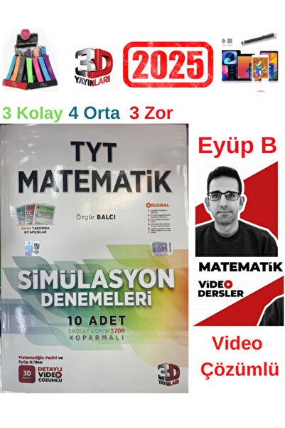 Fenomen Yayıncılık 3d 2025 Tyt Matematik Simulasyon 10 Deneme Eyüp B.Video Çö...