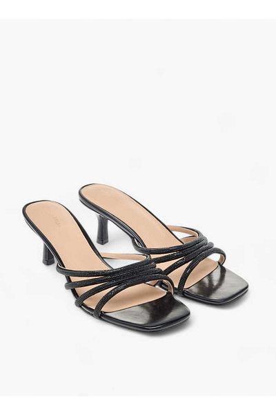 Flora Bella by Shoexpress Flora Bella Embellished Slip-On Sandals with Kitten Heels