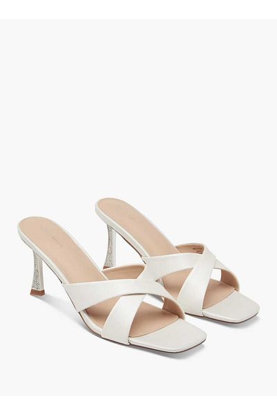 Flora Bella by Shoexpress Flora Bella Cross Strap Slip-On Sandals with Stiletto Heels