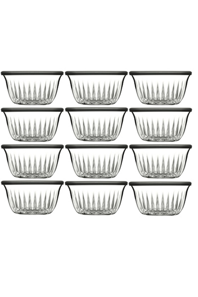 Paşabahçe 530146   Freesia 12-Piece Gray Lid Bowl Storage Container