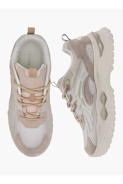 Celeste Women's Panelled Sneakers with Lace-Up Closure