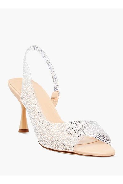Celeste Women's Embellished Slingback Sandals with Flared Heels
