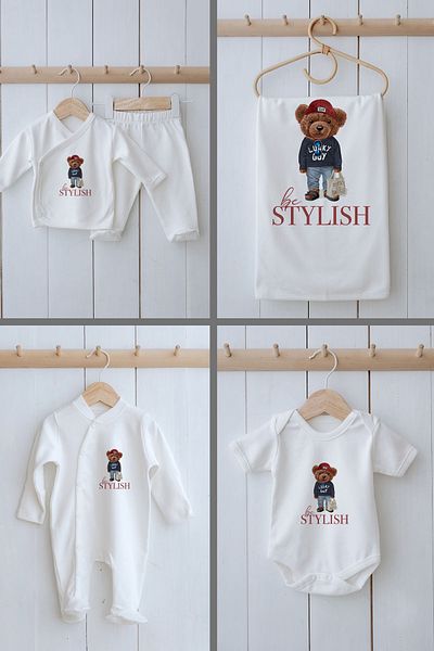 Tuğba Kuğu Organic 11-Piece Hospital Release - Pure Baby - Sportmen Teddy Bear