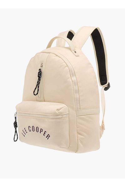 Lee Cooper Logo Print Backpack with Adjustable Straps and Handle