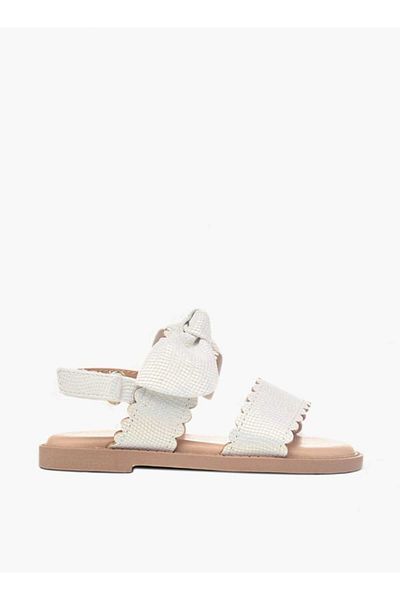 Juniors Bow Applique Sandals with Hook and Loop Closure