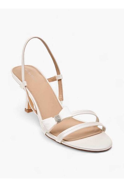 Flora Bella by Shoexpress Flora Bella Bow Applique Slingback Sandals with Flared Heel