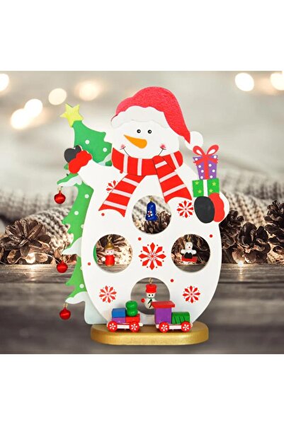 mutlu adım 1 bucată 28x20cm Om de zăpadă din lemn cu decor ornamental