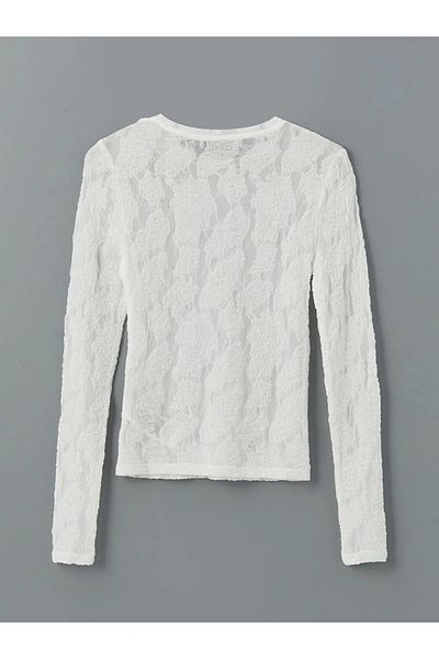 LC Waikiki Γυναικείο κορμάκι LCW Vision Ecru Crew Neck με σχέδιο