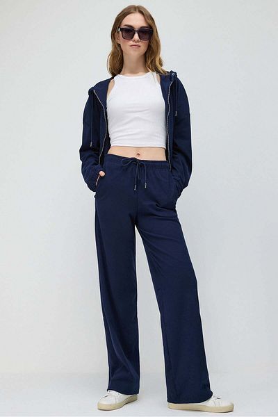 No Matter What Marineblaue Jogginghose mit weitem Bein