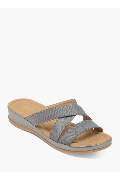 Flora Bella by Shoexpress Flora Bella Textured Slip-On Strappy Sandals