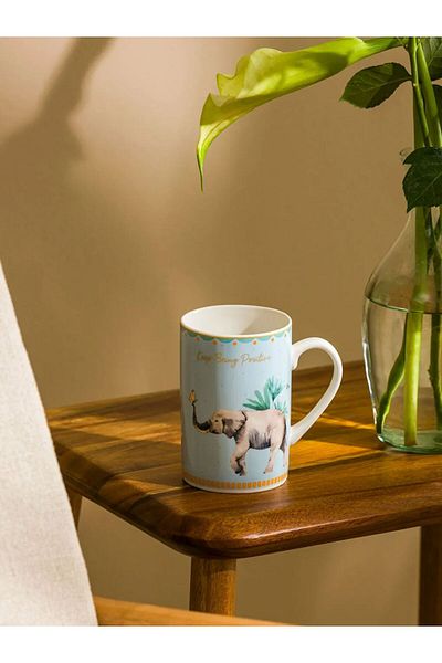 LC Waikiki Lcw Home Mixed Elephant Printed Porcelain Mug 310 ml Lcwk Store