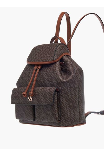 Celeste Monogram Print Backpack with Drawstring Closure