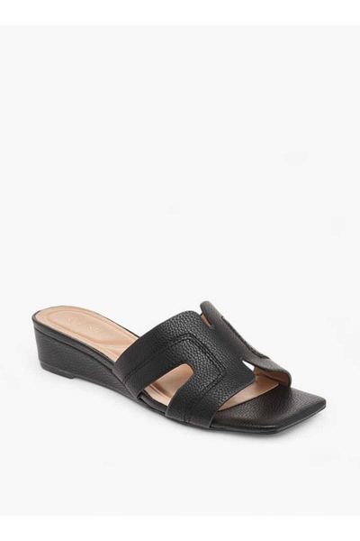 Celeste Women's Solid Slip-On Sandals with Wedge Heels