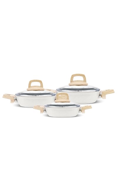 Karaca Swiss Crystal 6 Parça YANMAZ YAPIŞMAZ Sahan Seti, KOLAY TEMİZLENİR & SIFIR YAĞ