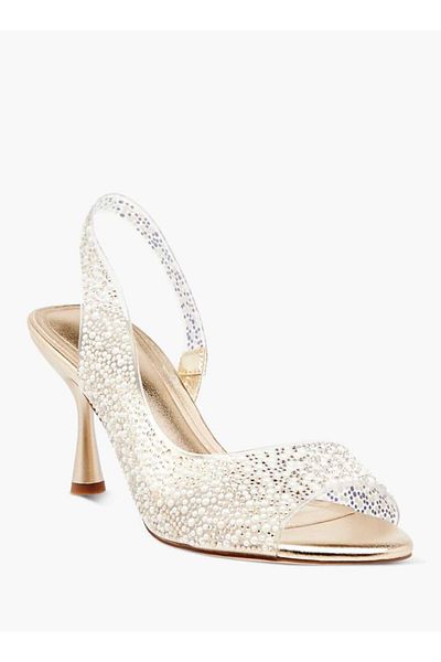Celeste Women's Embellished Slingback Sandals with Flared Heels