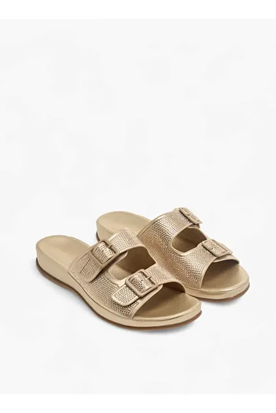 Flora Bella by Shoexpress Flora Bella Embellised Slip-On Sandals with Buckle Accent