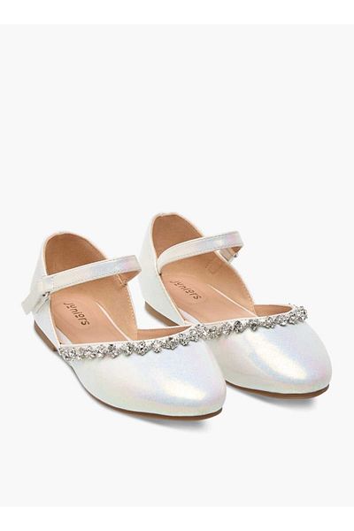 Juniors Embellished Closed Toe Shoes with Hook and Loop Closure