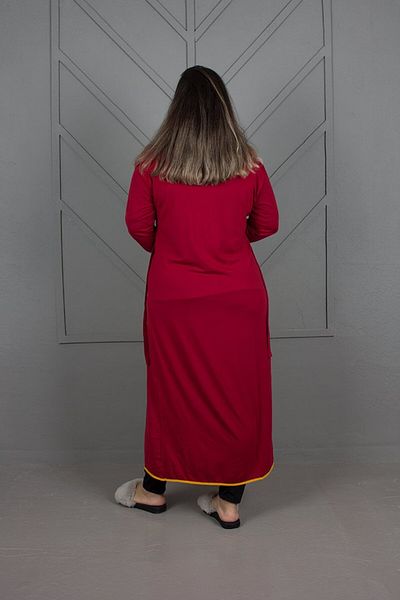 Truva XXL Large Size 3-Piece Dressing Gown Nightgown Claret Red