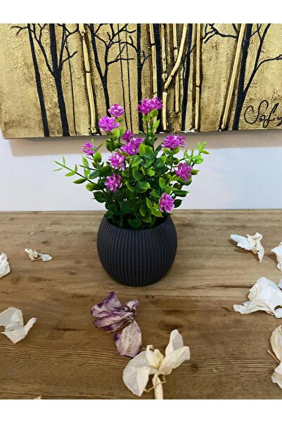 La bella bazar نبات زهرة صناعية في وعاء صغير الحجم، زينة طاولة زهرة صناعية واقعية