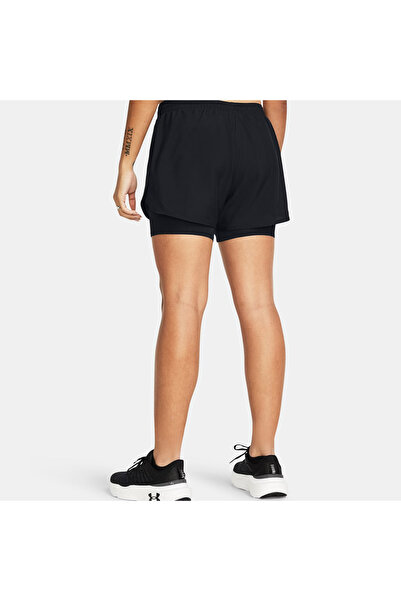 Under Armour Fly By 2in 1 Kadın Siyah Antrenman Şortu