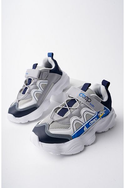 McDark Rubber Laced Ice Navy Blue Orthopedic Non-Yellowing Sole and Velcro Unisex Children's Shoes