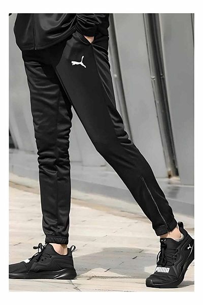 Puma Ανδρική αθλητική φόρμα Team Rise Poly B2 Bottom657390-03-1 Μαύρο
