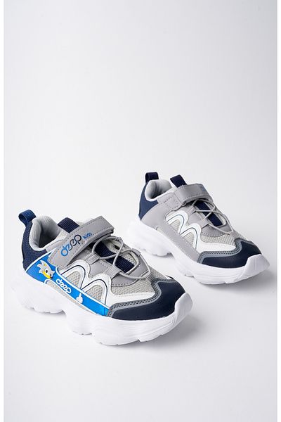 McDark Rubber Laced Ice Navy Blue Orthopedic Non-Yellowing Sole and Velcro Unisex Children's Shoes