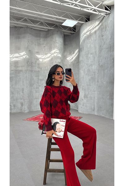 myd Diamond Patterned Knitwear Set