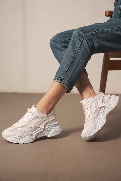 ayakkabıhavuzu Tenis de damă, alb, cu șireturi, în stil casual, cu talpă