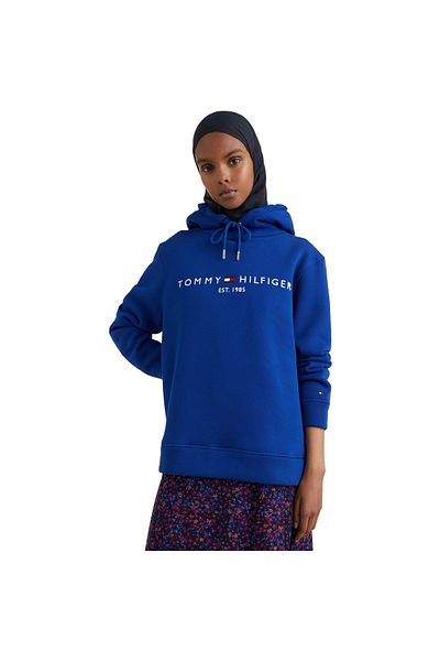 Tommy Hilfiger Kapuce Tommy Hilfiger Fleece Logo Mikina, Modrá, Dámské