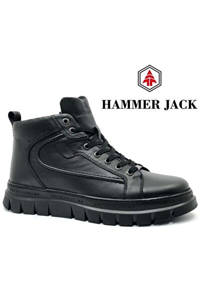 Hammer Jack 102-24865-M Derry Δερμάτινες Casual Ανδρικές Μπότες BLACK-SKIN