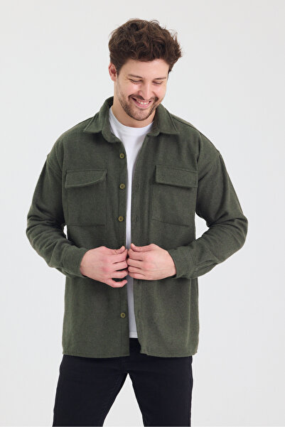 allymoda Erkek Kaşe Kumaş Gömlek Ceket Kalın Kışlık ALLY-202