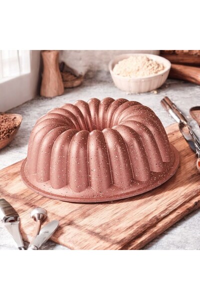 Doremcy Eda Granite Casting Set of 2 Tart and Slice Cake Molds – Non-Stick, Oven Resistant, Rose