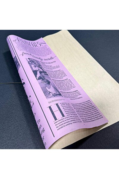 weloveis صحيفة مطبوعة بالزهور الأرجوانية - ورق كرافت، 70 جرام، 55 × 55 سم، 10 ورقات