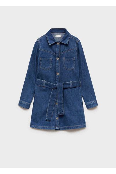 MANGO Kids Τζιν πουκάμισο φόρεμα
