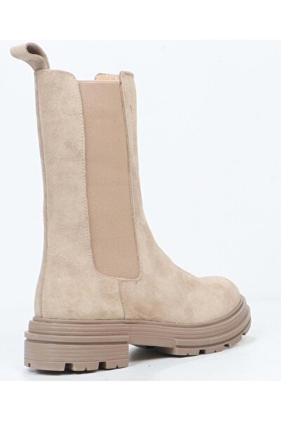 Hammer Jack 455-2335-Z Tapera Hakiki Deri Chelsea Uzun Kadın Bot BEJ