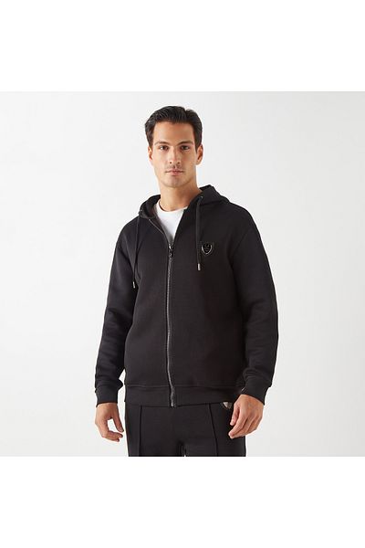 Emperor Emperor Solid Hoodie with Zip Closure