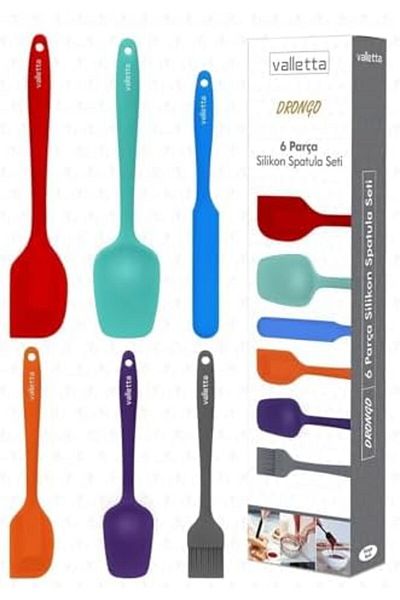 STOREMAX Bystoreby Heat Resistant Fireproof Non-Stick Silicone Spatula Set 6 Pieces Mixed Color Newde