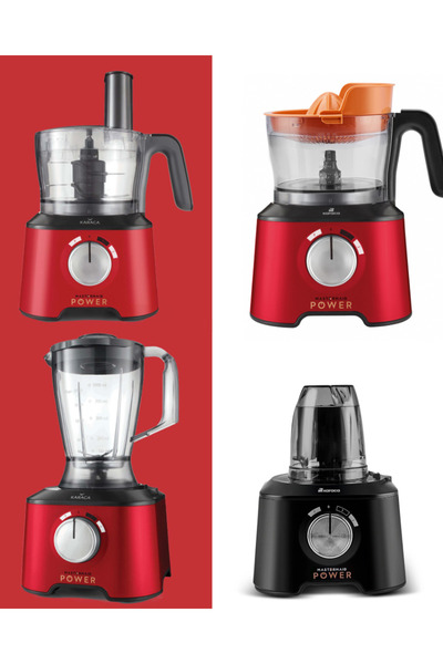 Karaca Hamur yoğurma Narenciye sıkma 11 Ürün 1 arada Çift katlı paslanmaz çelik rende başlığı Mutfak Robotu