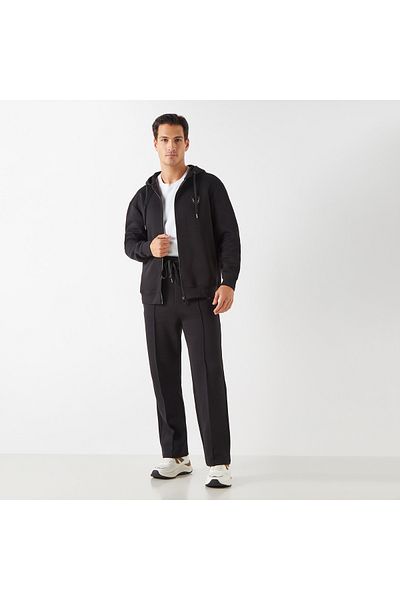 Emperor Emperor Solid Hoodie with Zip Closure
