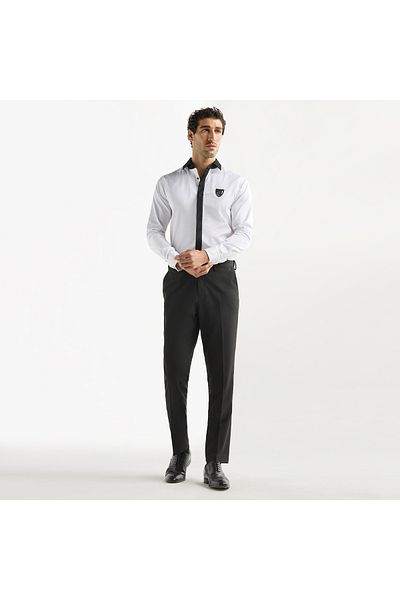 Emperor Contrast Collar Pilot Shirt With Concealed Placket