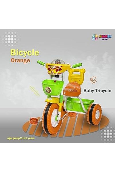 ALBADER Kids Tricycles, Toddler Trike With Double Basket, Indoor and Outdoor Children's Tricycles
