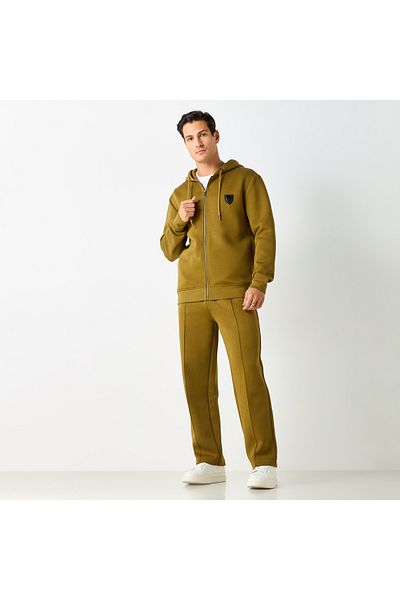 Emperor Emperor Solid Hoodie with Zip Closure