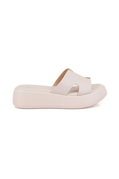 Desa Women's Powder Wedge Heeled Leather Slippers