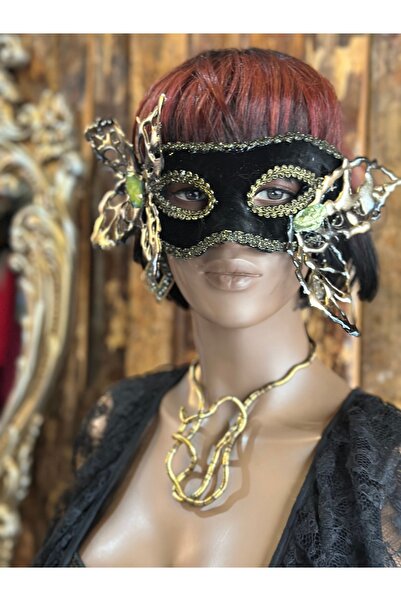 ARZUSONMEZ Kadife Parti Balo Venedik Maske Özel Tasarım Düğün Kınagecesi