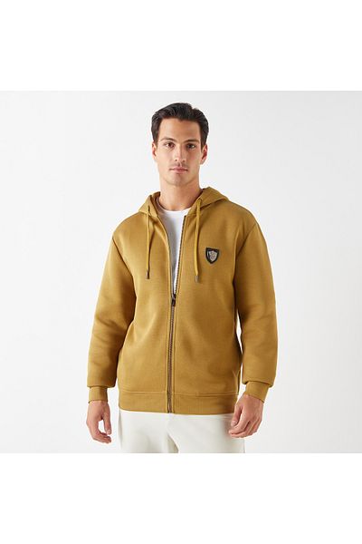 Emperor Emperor Solid Hoodie with Zip Closure