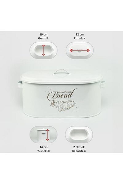 STOREMAX Metal Bread Bowl with Metal Lid (Bread Printed) Ln1022B Star Buy Bz 1087243