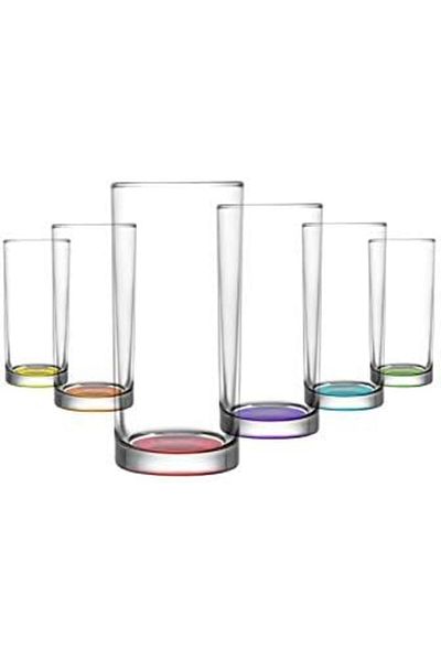 STOREMAX Ntwork Liberty Colored Base Set of 6 Soft Drink Glasses Art 1087243