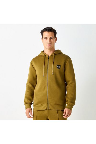 Emperor Emperor Solid Hoodie with Zip Closure