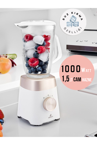 Karaca Buz Kırıcı 1,5 Lt CAM Sürahi Hazneli Pulse Özellikli Smoothie Blender 1000w